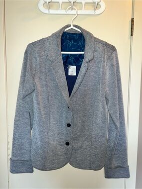 SD Collection Men's Heather Gray Knit Blazer with Notch Lapel